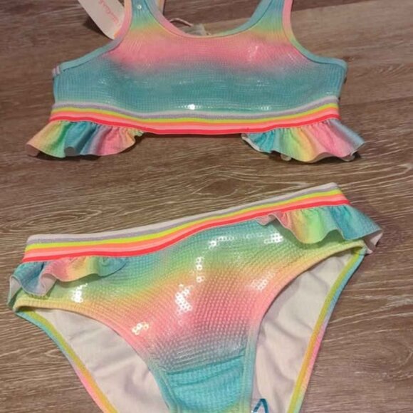 Billie blush girls size 12 swim set new - Picture 1 of 4